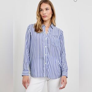Rails Blue & White Vertical Stripe Button-Down Shirt